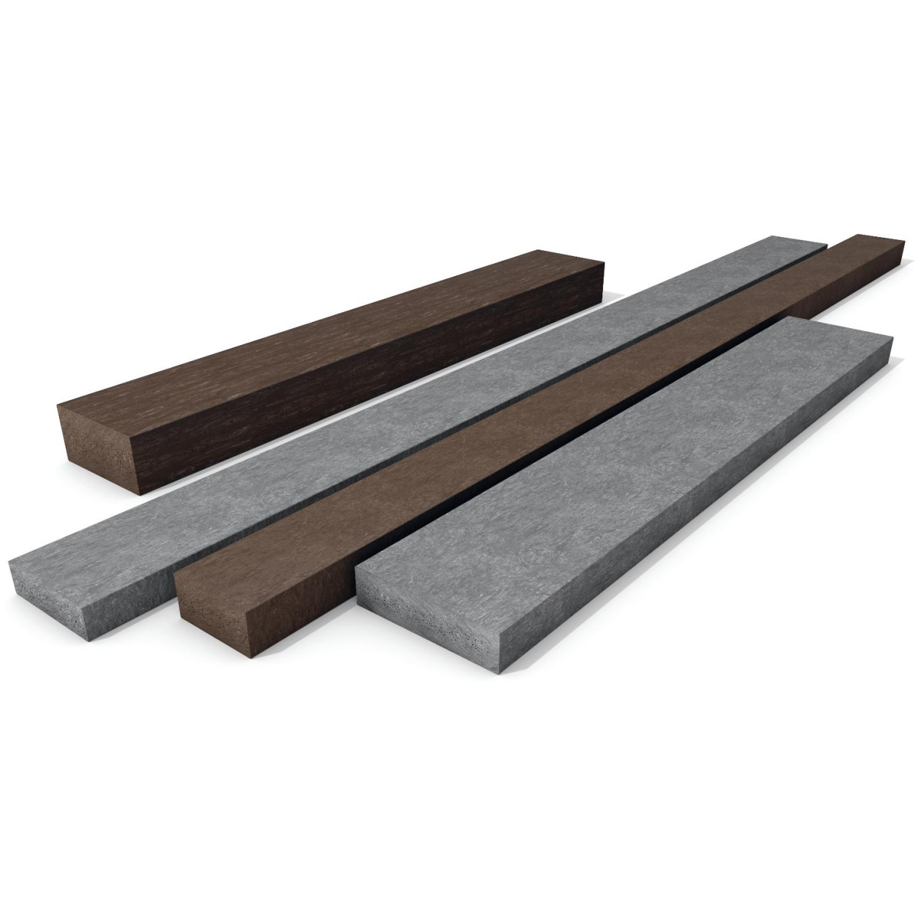 1x Brettprofil mit Nut und Feder 200 x 12,5 x 3cm aus hanit® Kunststoff-Brett 