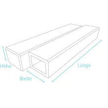 Rechteckpalisade Abmessung